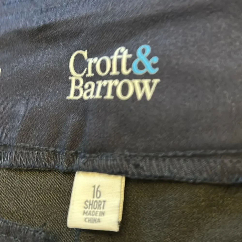 Croft & Barrow navy midrise straight pants Size 16 S New